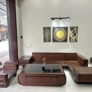 Bộ Sưu Tập Sofa Gỗ Tự Nhiên Đẳng Cấp: Phiên Bản Văng Chân Quỳ Bọc Da & Góc Chữ L Mặt Mộc